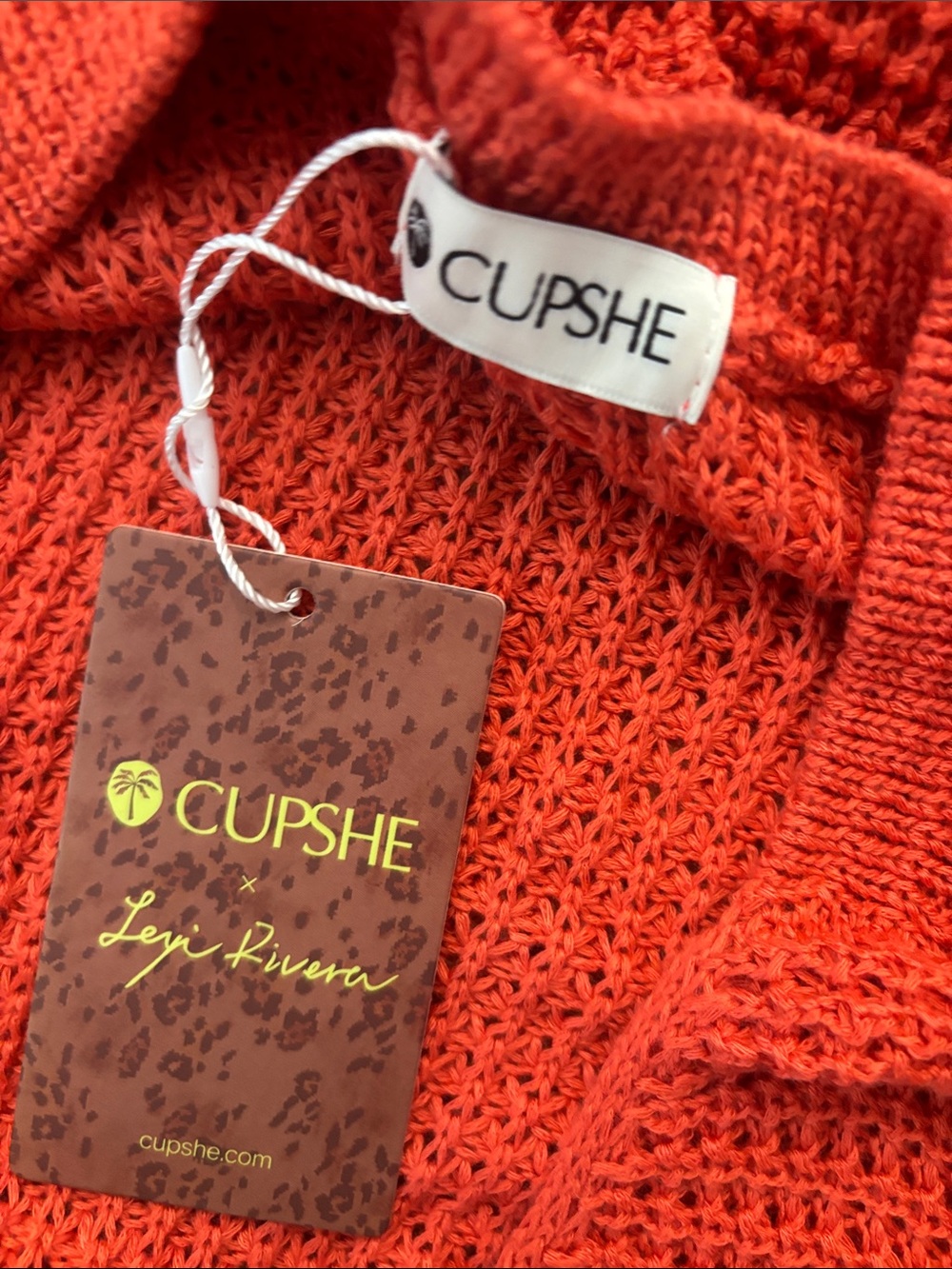 Cupshe Coral Halter Knit Coverup Dress with Starfish Accent - Picture 7 of 8